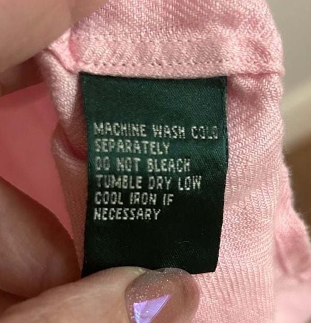 Lauren Ralph Lauren Women's Pink 100% Linen Long Sleeve Button-Up Shirt - Picture 4 of 5